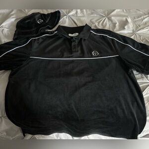 Sergio Tacchini Velour Polo Shirt w/ Bucket Hat
